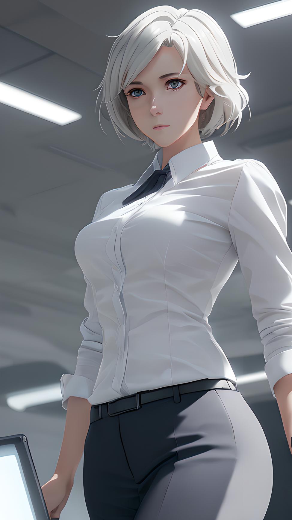 动漫办公室高清壁纸,二次元上班族壁纸