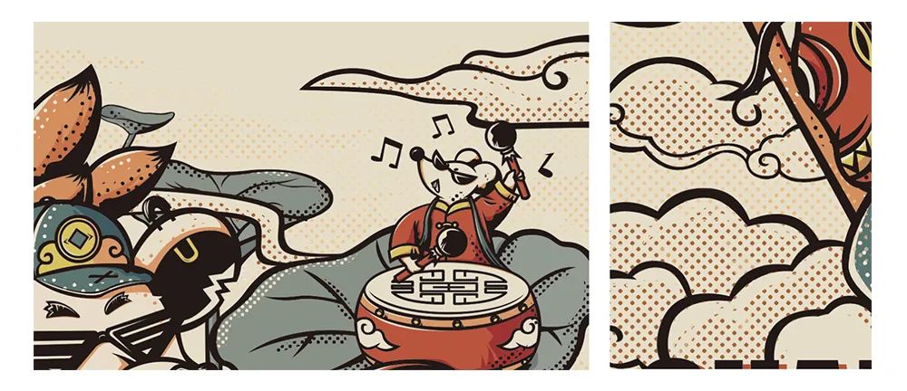 国潮风海报排版,国潮风插画作品介绍