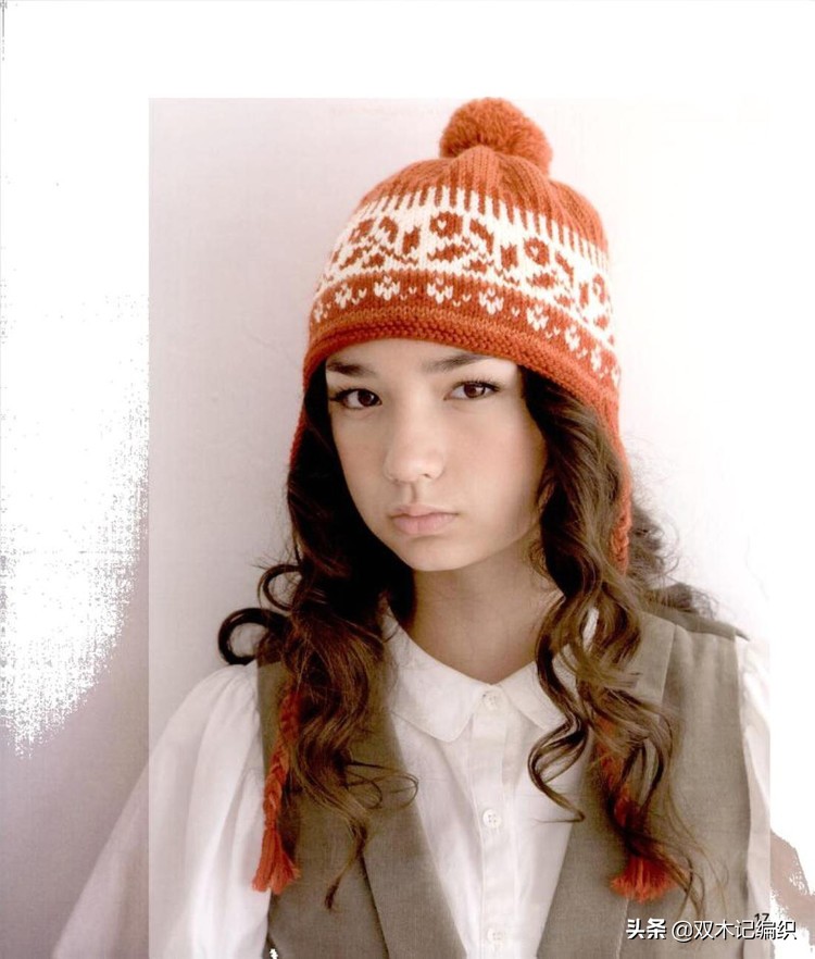 棒针男士提花帽子,北欧风棒针提花图解