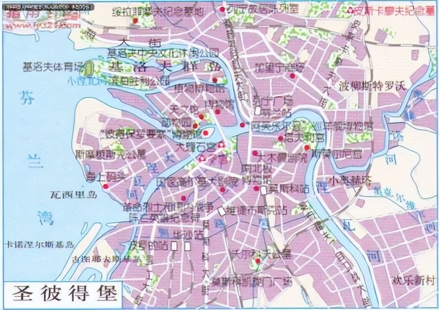 地图上的俄罗斯——列宁格勒斯大林格勒圣彼得堡