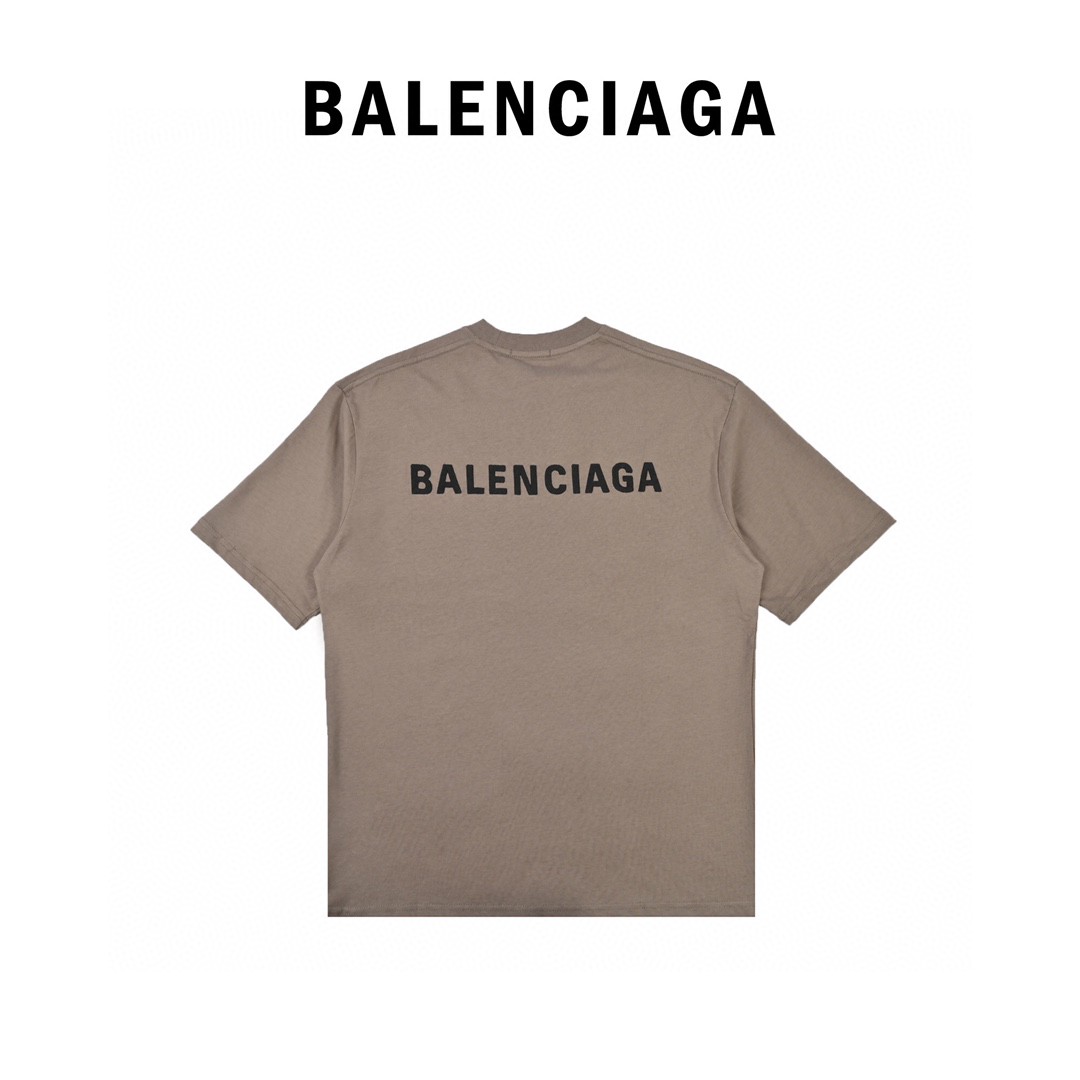 Balenciaga巴黎世家前后字母Logo刺绣圆领短袖手感平滑细腻