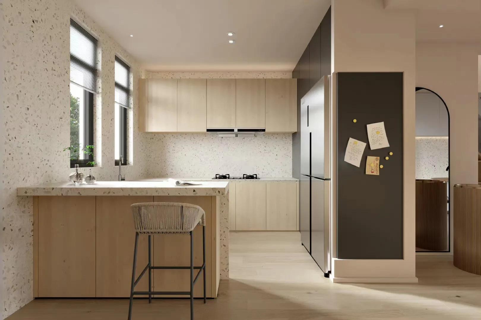 山语墅院,奶油系原木风