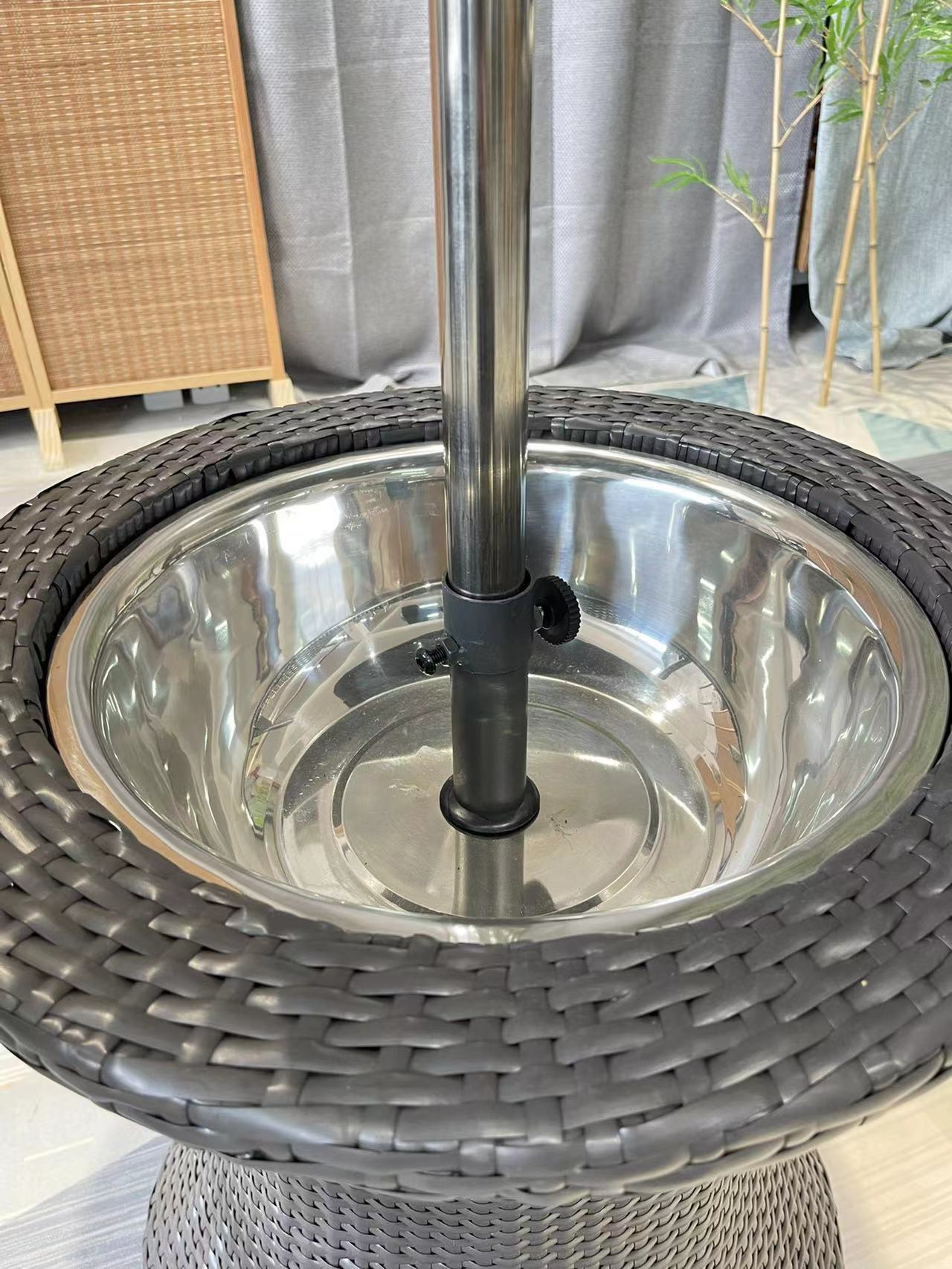 户外藤编桌椅组合五件套,户外藤编吧台桌椅