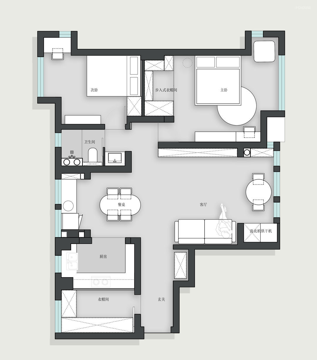 法式简约型公寓,优雅法式公寓设计