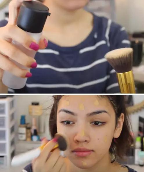 如何用海绵涂抹粉底液,用刷子刷粉底液正确方法