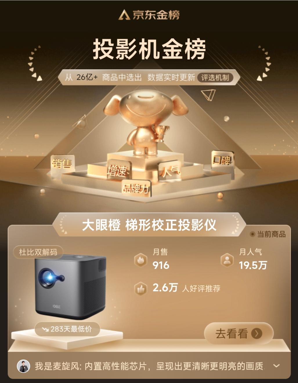 双11开门红销售额,2019年双11哪一款投影仪销量好