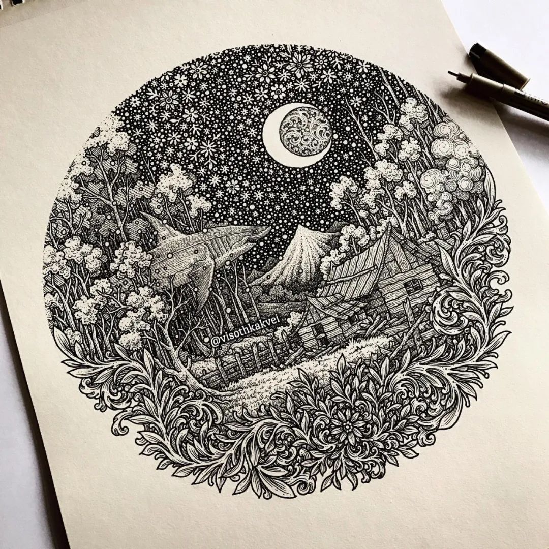 简单治愈强迫症画,让密集恐惧症非常难受的画