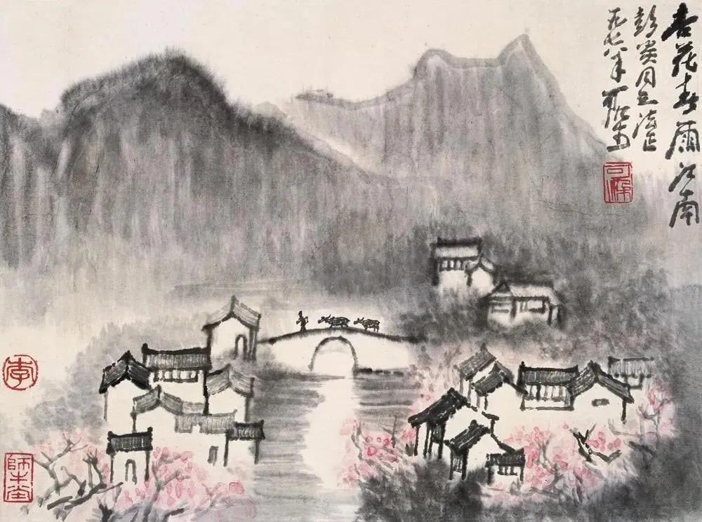 杏花春雨江南画赏析,鉴赏山水画诗词