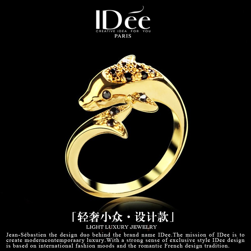 有灵性的治愈系萌宠，深海的微笑天使~法国IDee精美海豚戒指