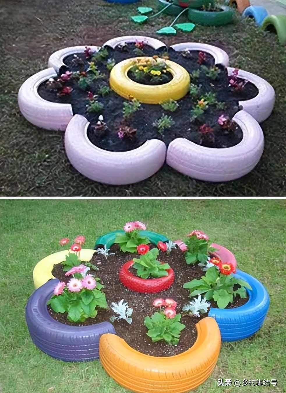 别墅庭院创意藤床,农村新型庭院花园设计图