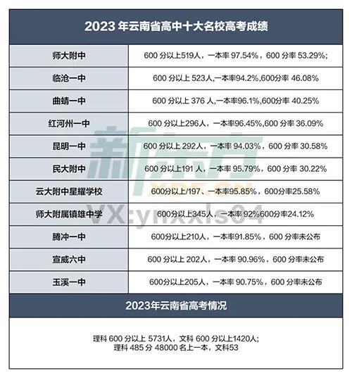 云南排名前十的高中最新,云南最新排名前十的中学