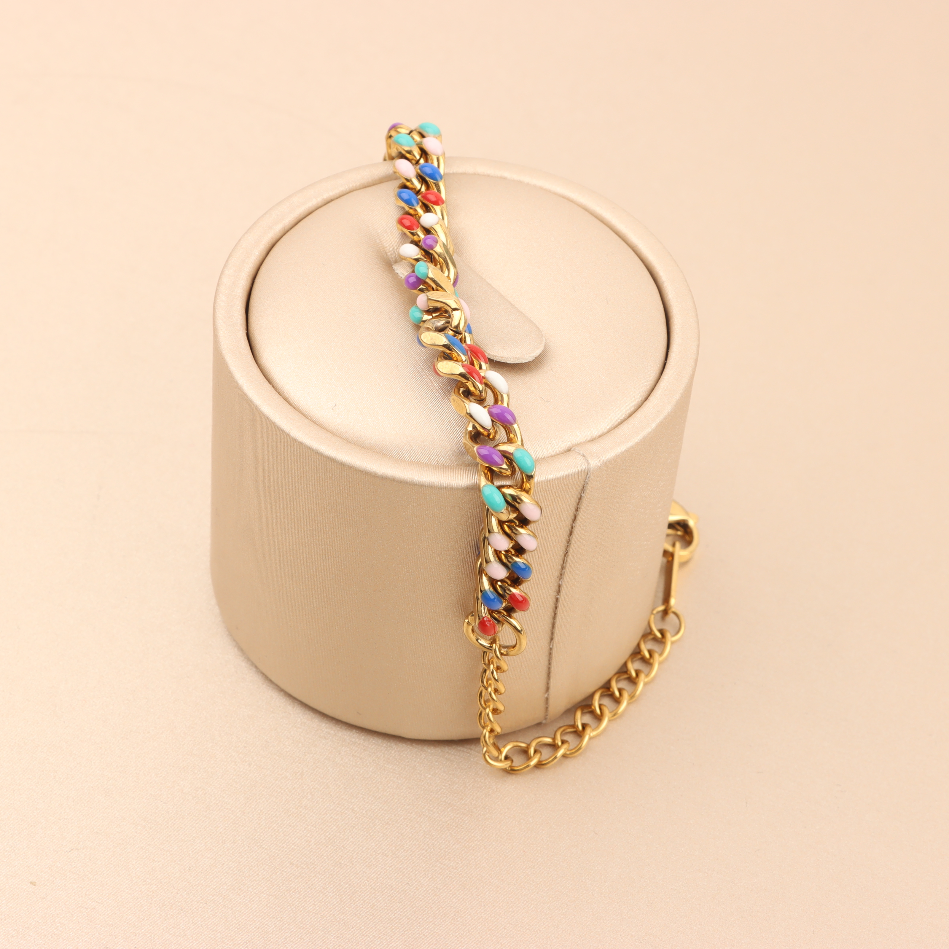 七彩手链木质,七彩锆石手链