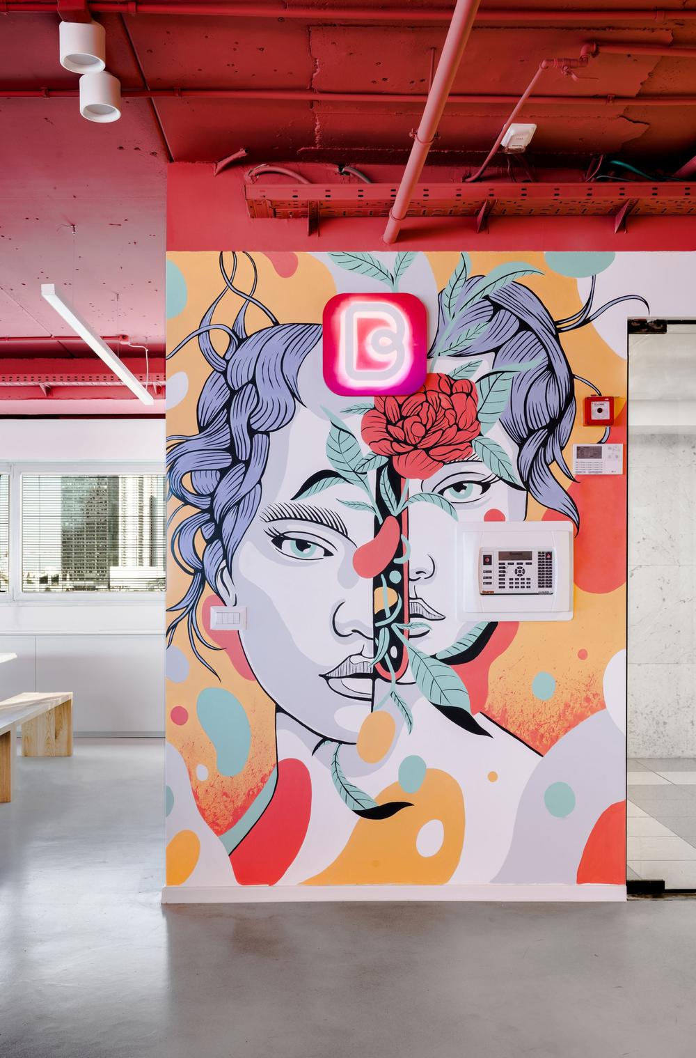 玫粉工业风Bazaart百色特特拉维夫办公设计欣赏