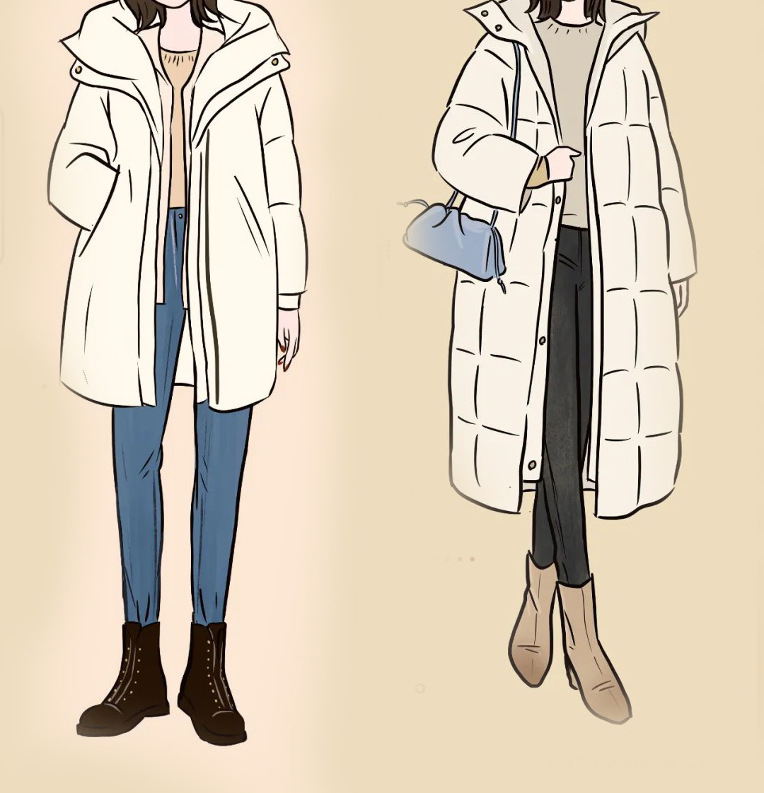 告别臃肿羽绒服穿搭技巧合集,黄绿色羽绒服太肥怎么搭配衣服