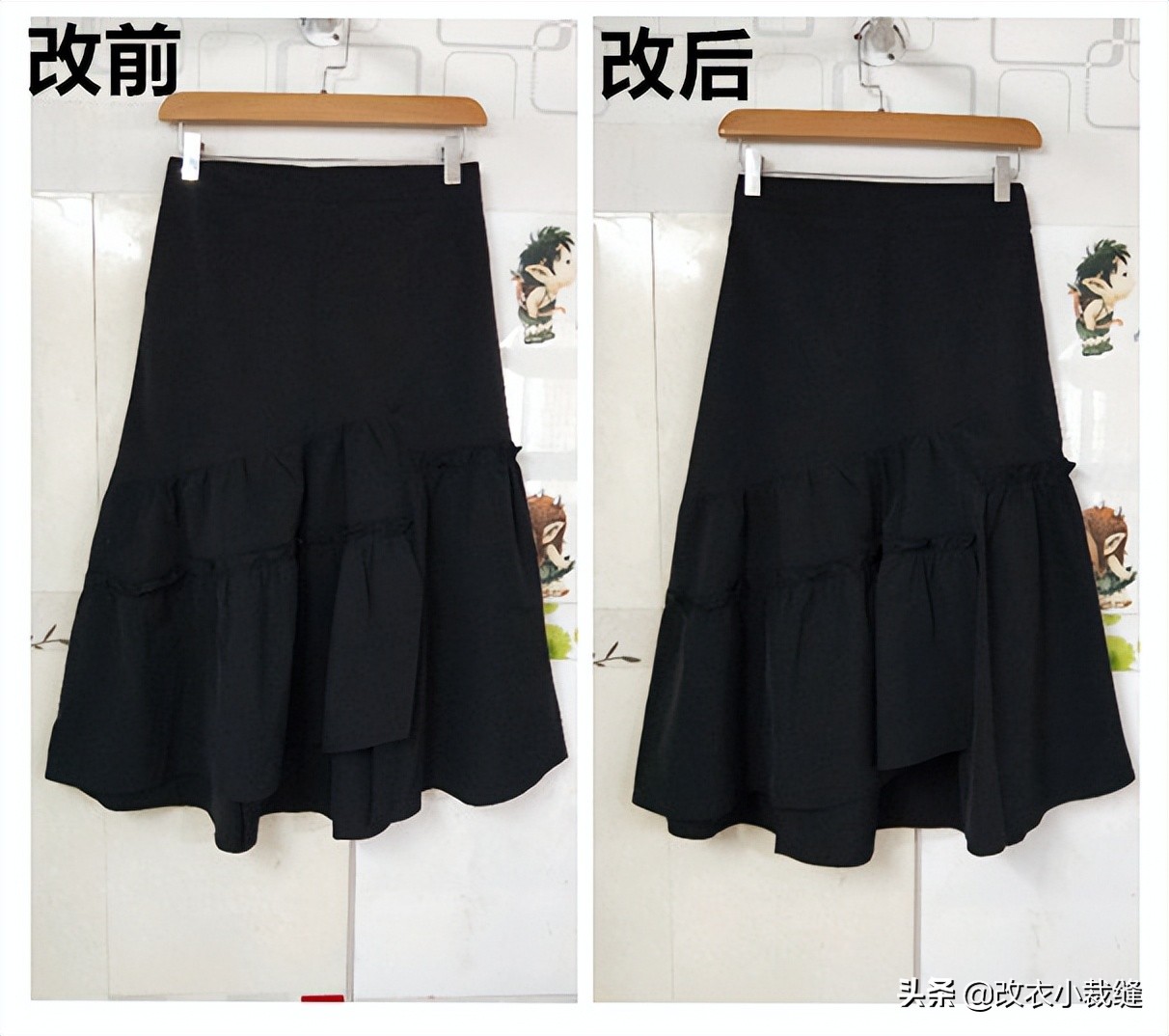 半身裙腰大了怎么改小教程,衣服收腰大了改小妙招不用缝