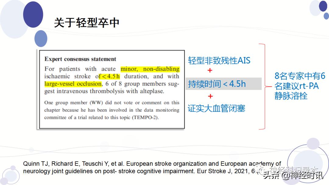 关于急性缺血性卒中静脉溶栓决策的若干问题