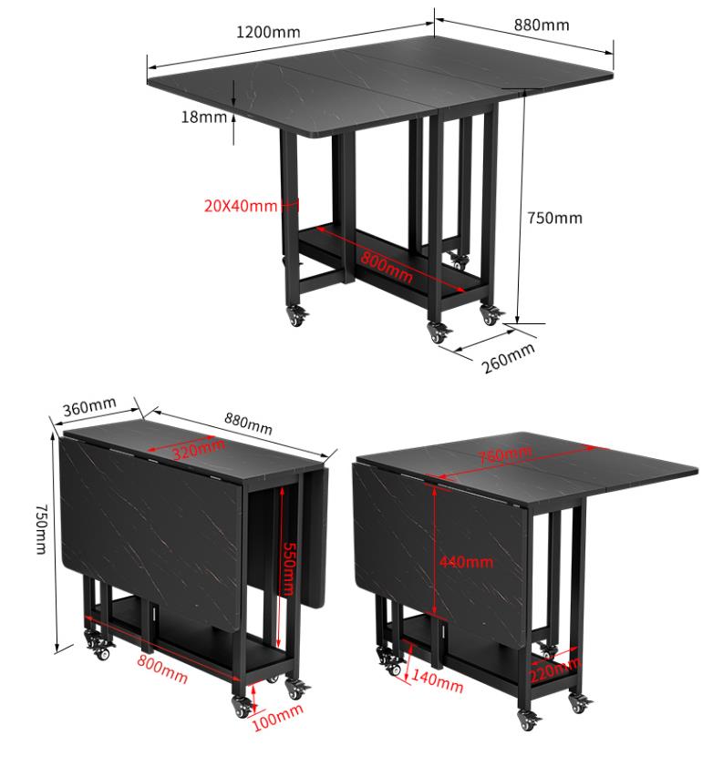 小户型折叠餐桌最新款实用,多功能6人餐桌折叠可伸缩圆桌