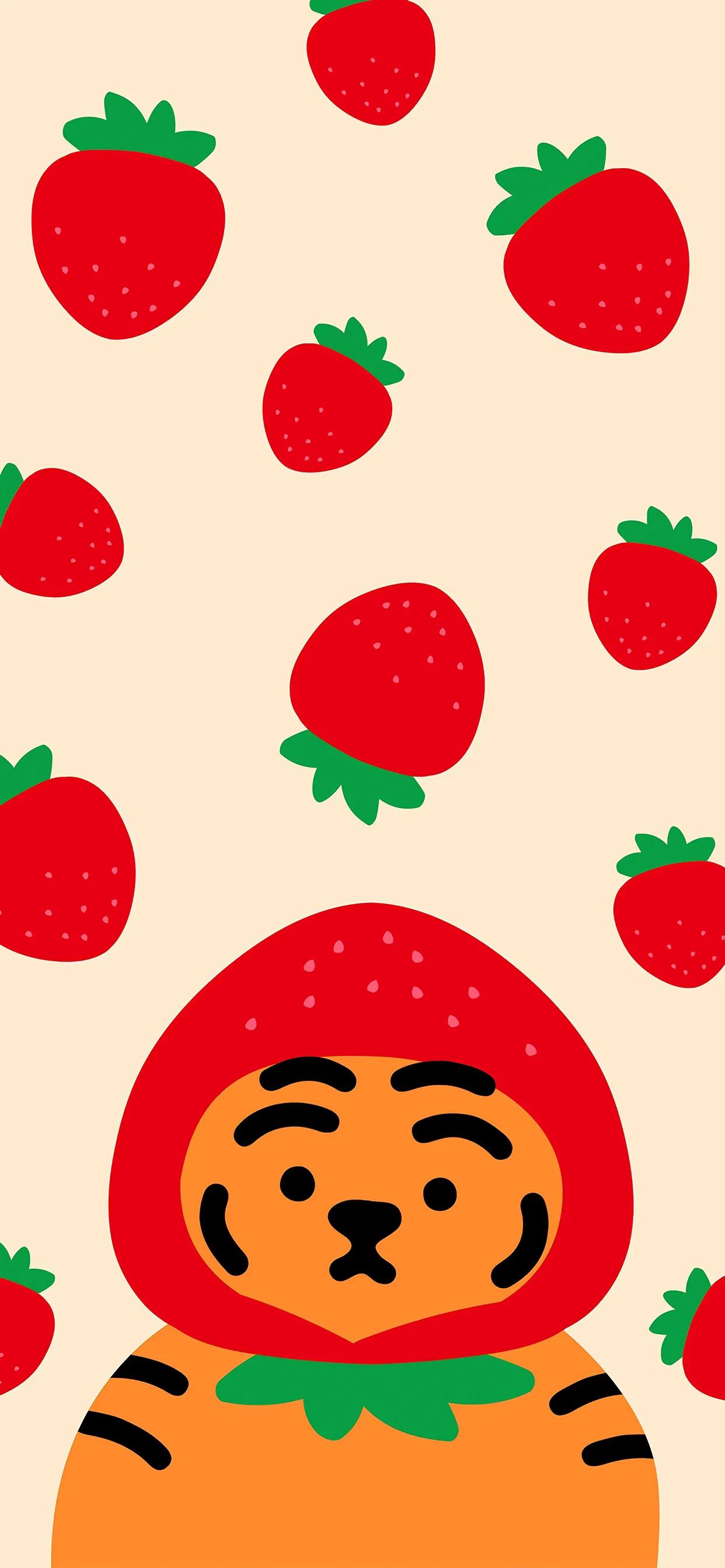 手机壁纸小老虎红色,小老虎万事如意壁纸