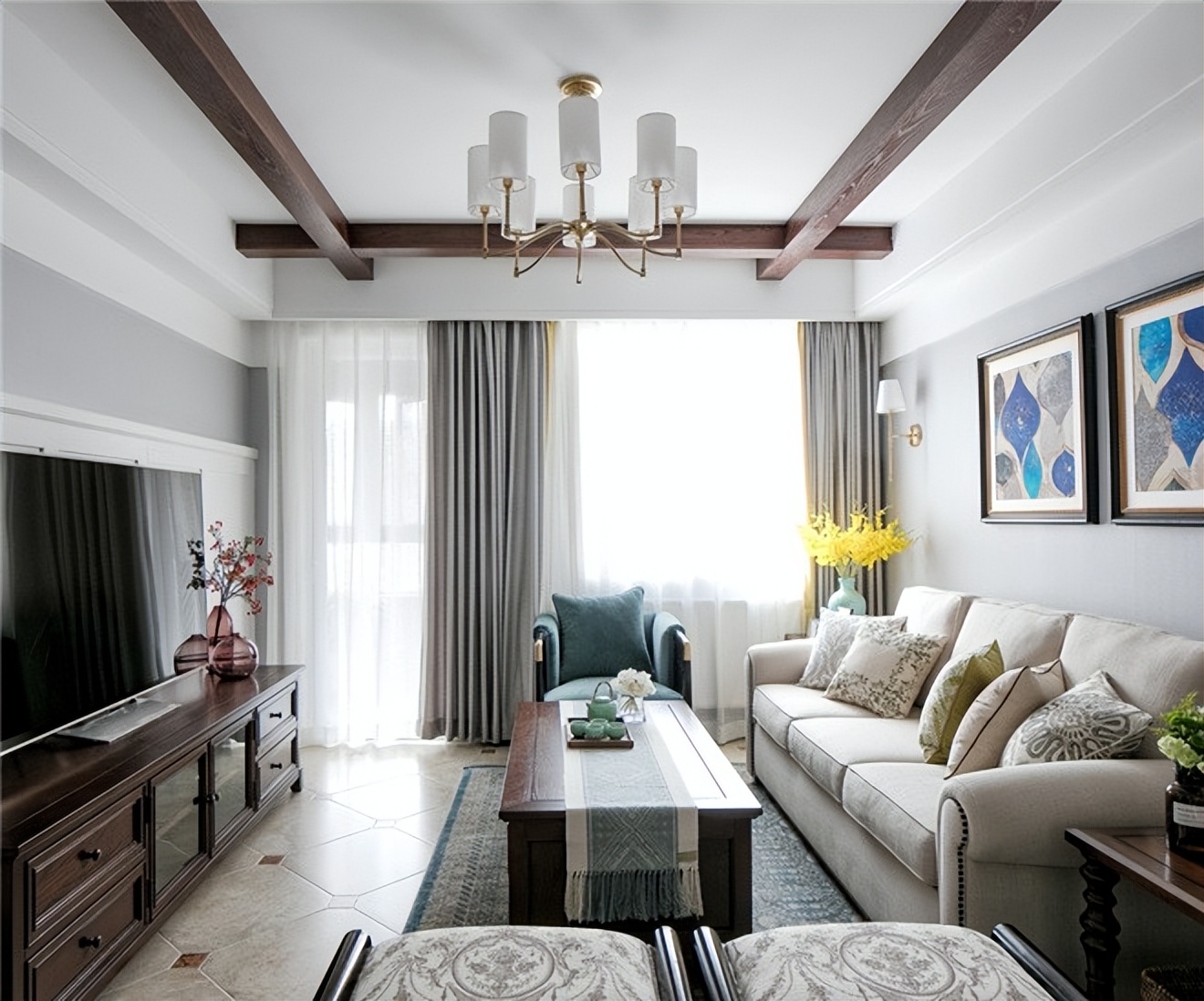 温柔舒服的装修效果,温馨的美式家怎么布置