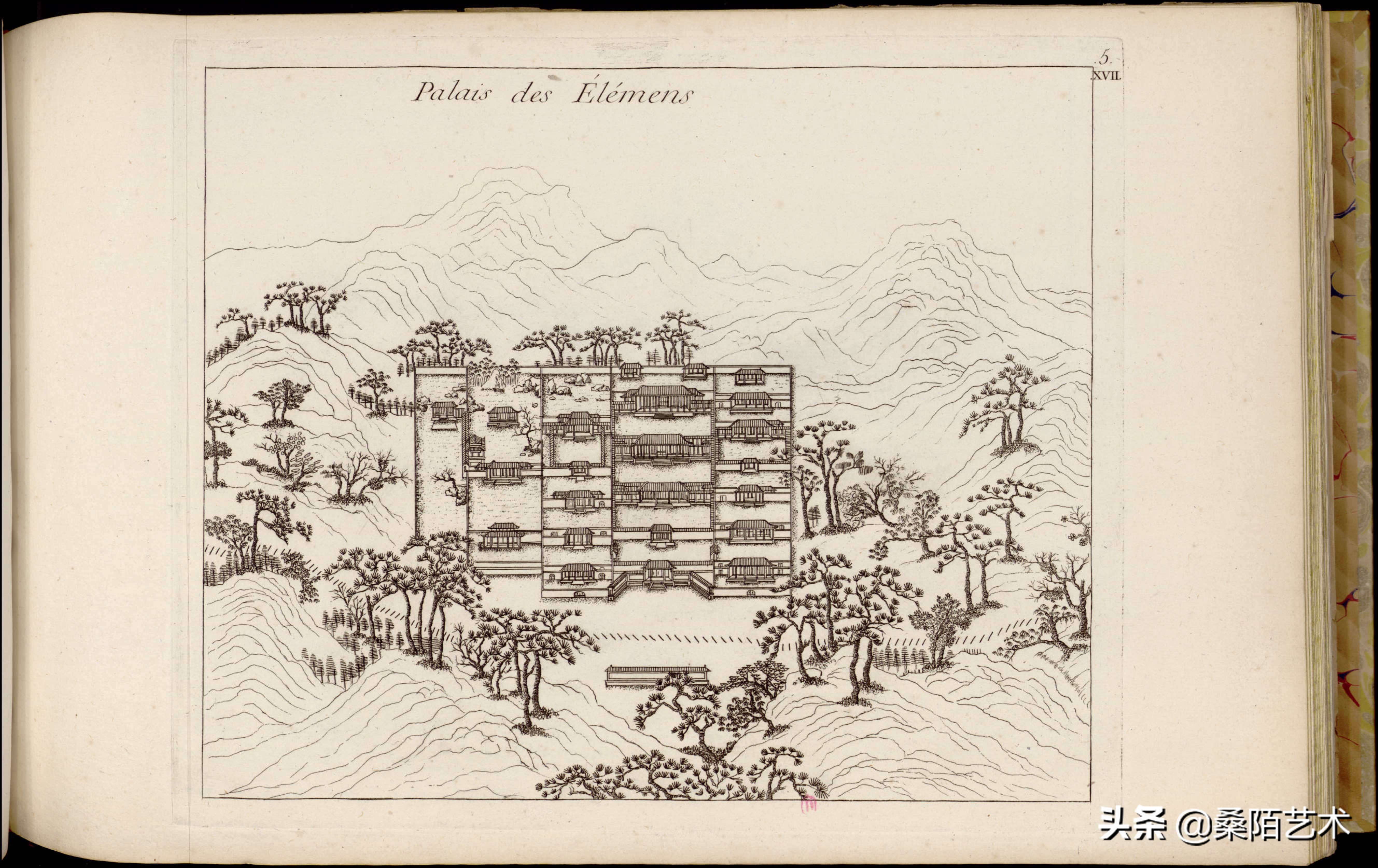 中国古典园林铜版画图片,1788年绘制的97幅中国园林铜版画