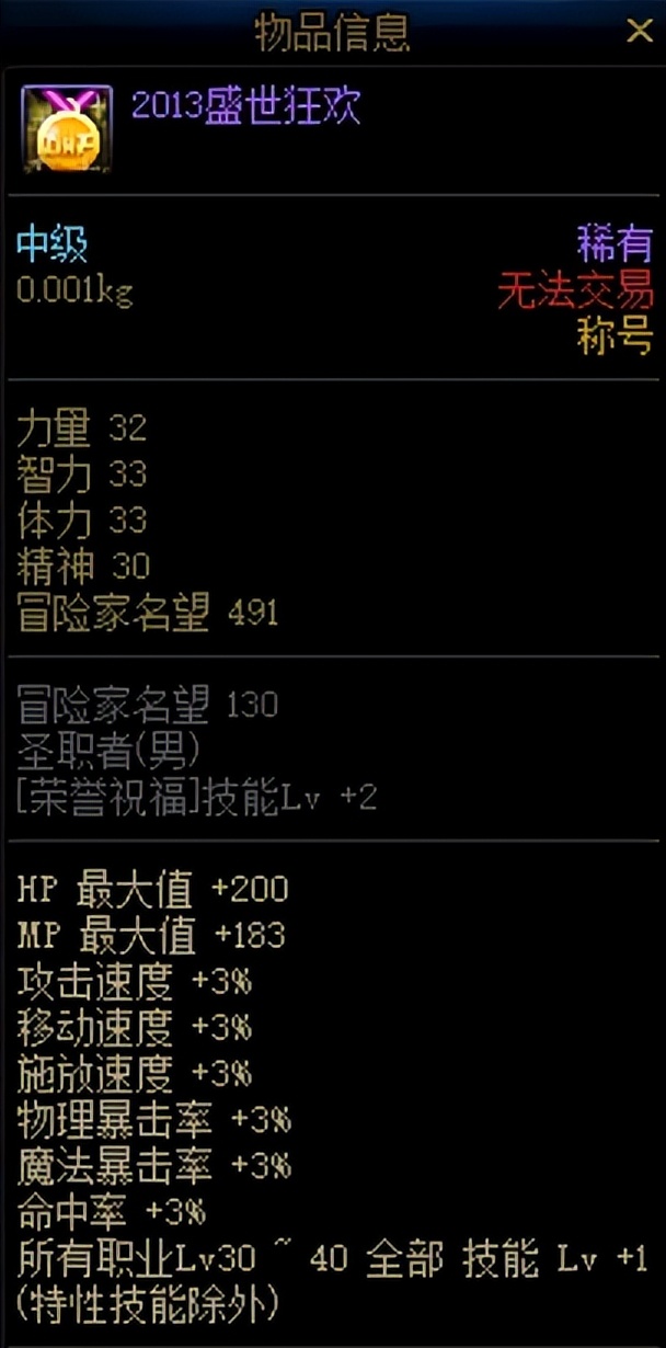 dnf开服选哪五个角色,13周年称号