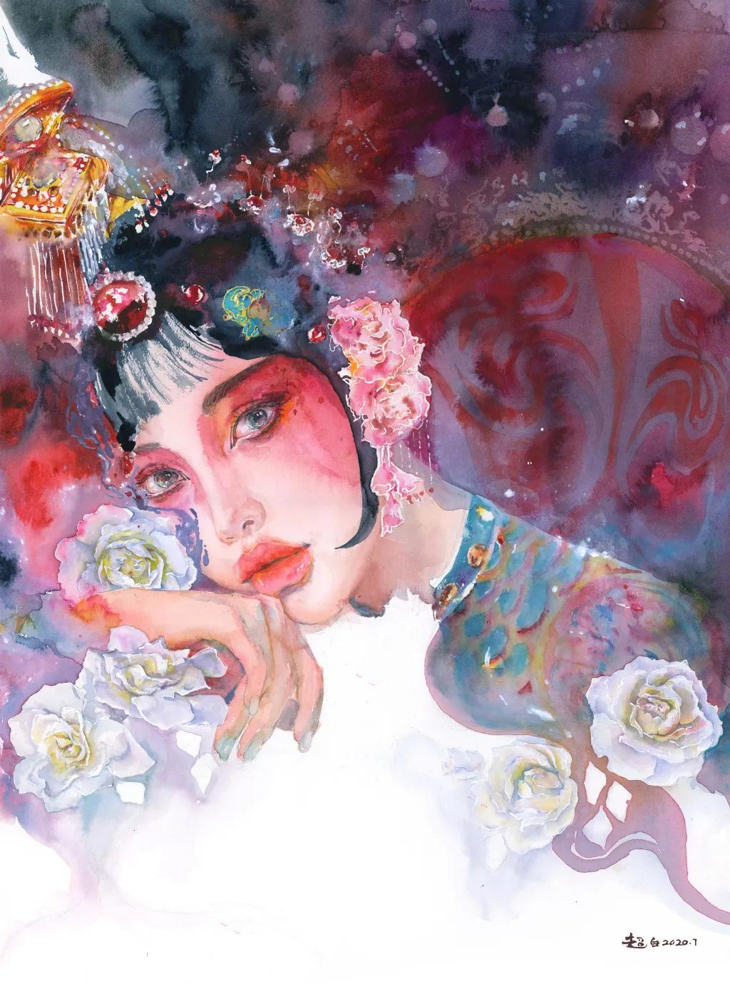 他是抖音水彩第一人，画面充满水墨意境，质感优秀！150万人盛赞