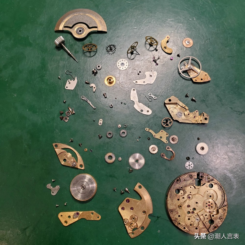 英纳格手表机芯保养全过程,英纳格1145机芯