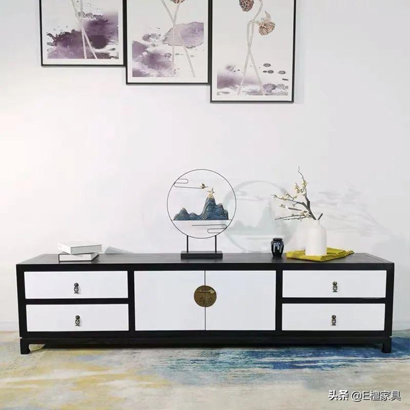 新中式电视柜两边放什么最好,新中式电视柜款式效果图