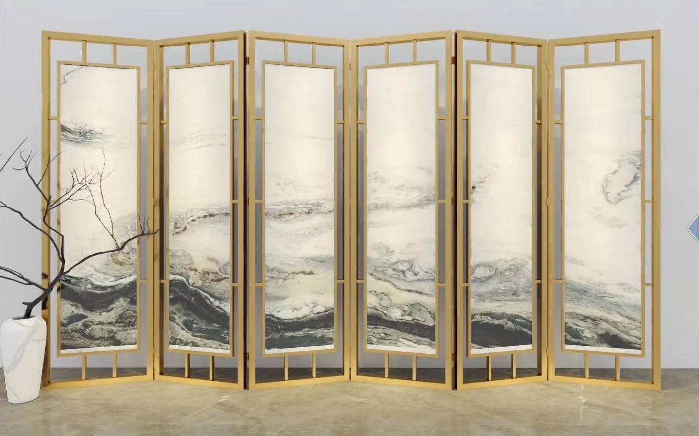 奢石绿屏风隔断,奢石小屏风