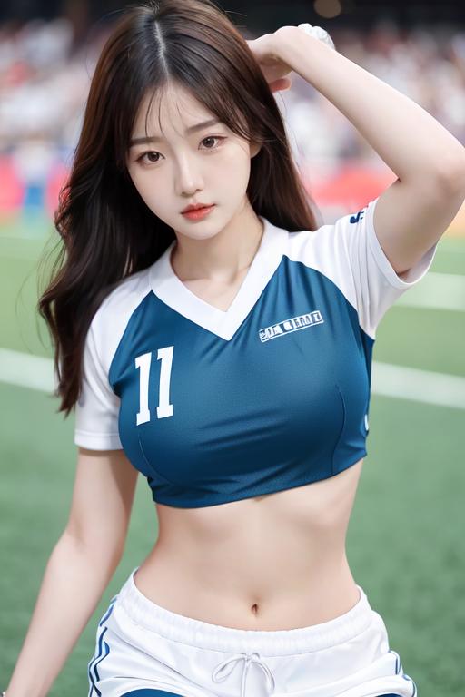 足球宝贝二次元少女,ai足球美女