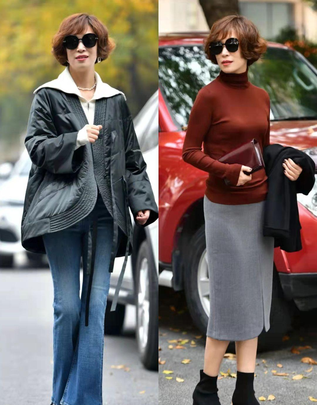 中年女人叠加穿搭冬季,叠冬天外套的技巧