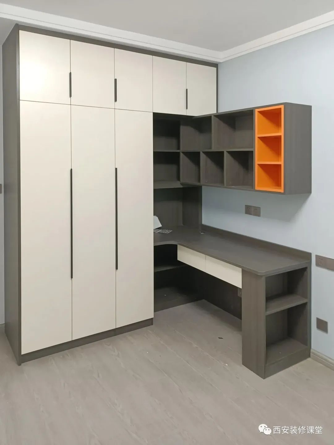 书桌连衣柜有什么讲究,书桌连衣柜带门怎么处理