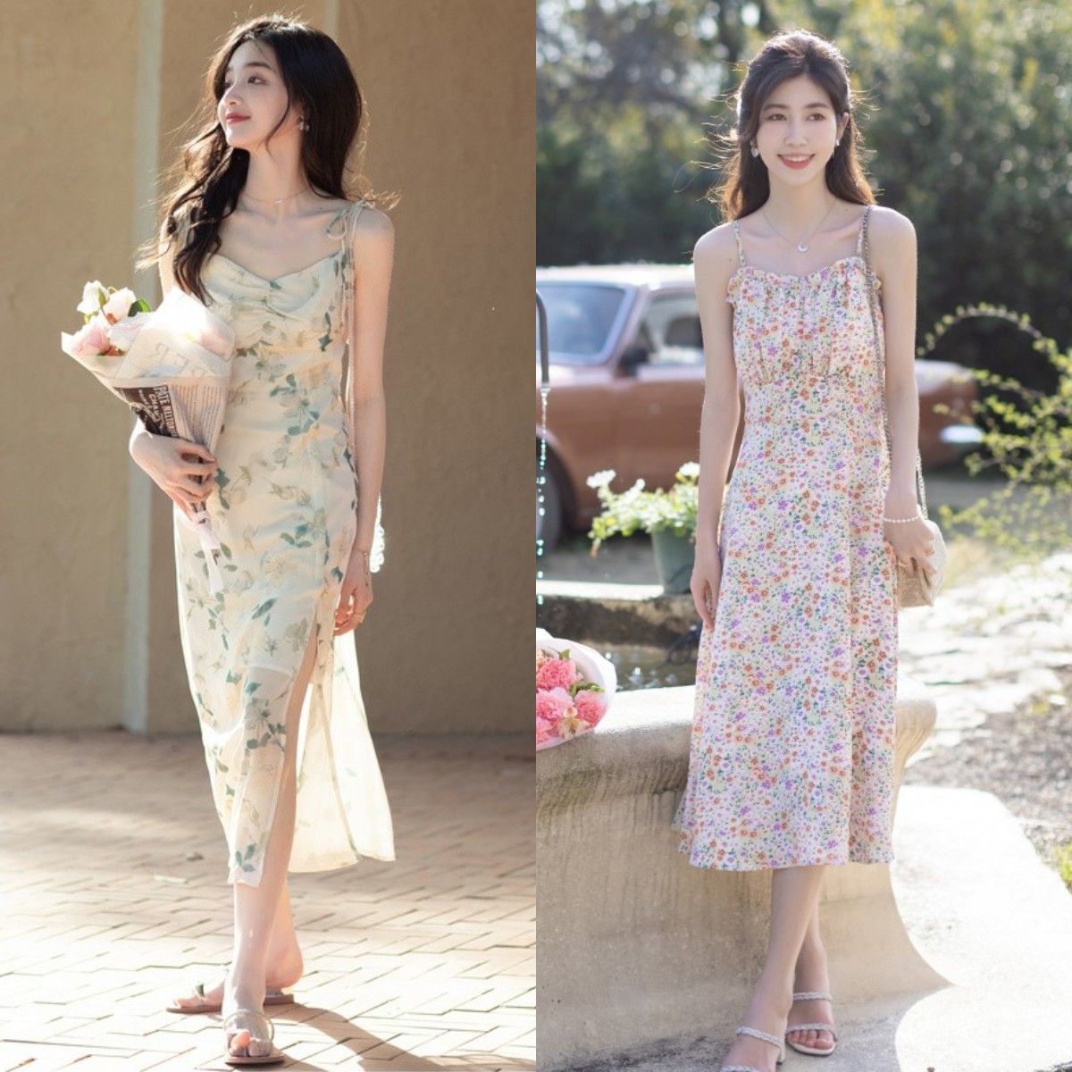 听说春天和碎花裙更配,夏天小碎花连衣裙搭配什么鞋子穿