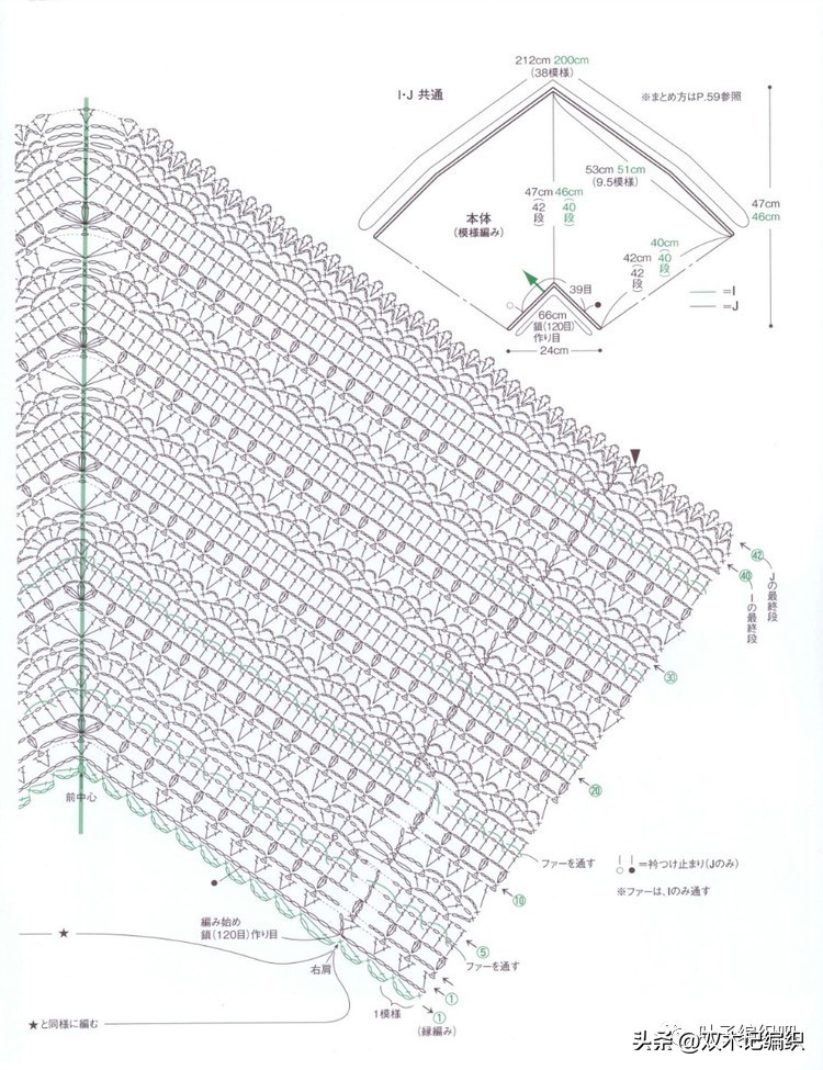编绳斗篷披肩加厚冬款,斗篷保暖披肩棒针编织教程