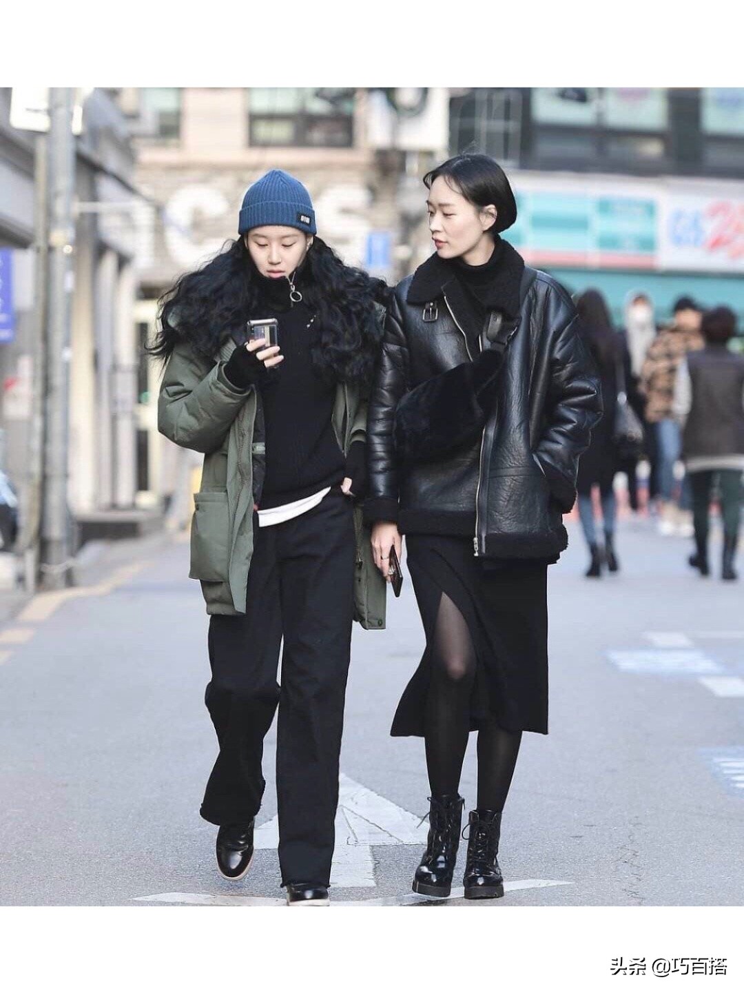 韩国穿搭街拍秋冬小个子,韩国街头穿衣搭配冬季街拍