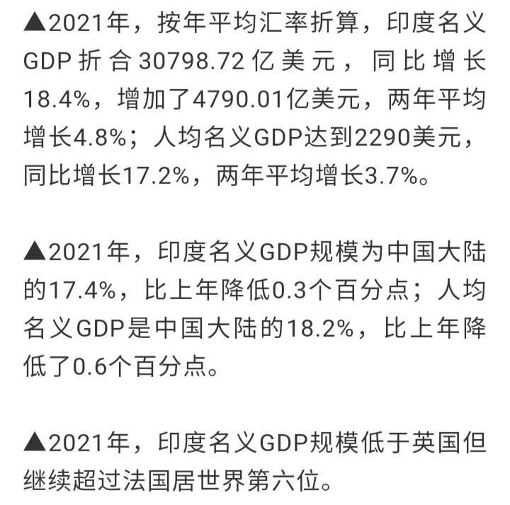 印度2022年全国gdp总值美元,印度2021年gdp总量多少美元