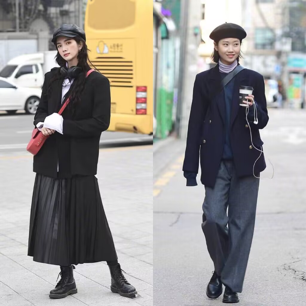 韩系高级感穿搭黑色,韩国黑色气质女穿搭