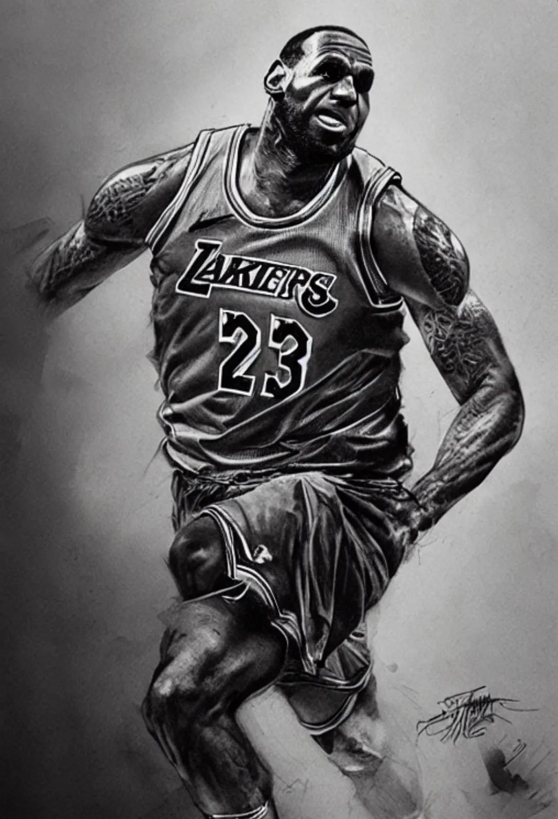 nba球星素描画像简单,素描球星怎么画