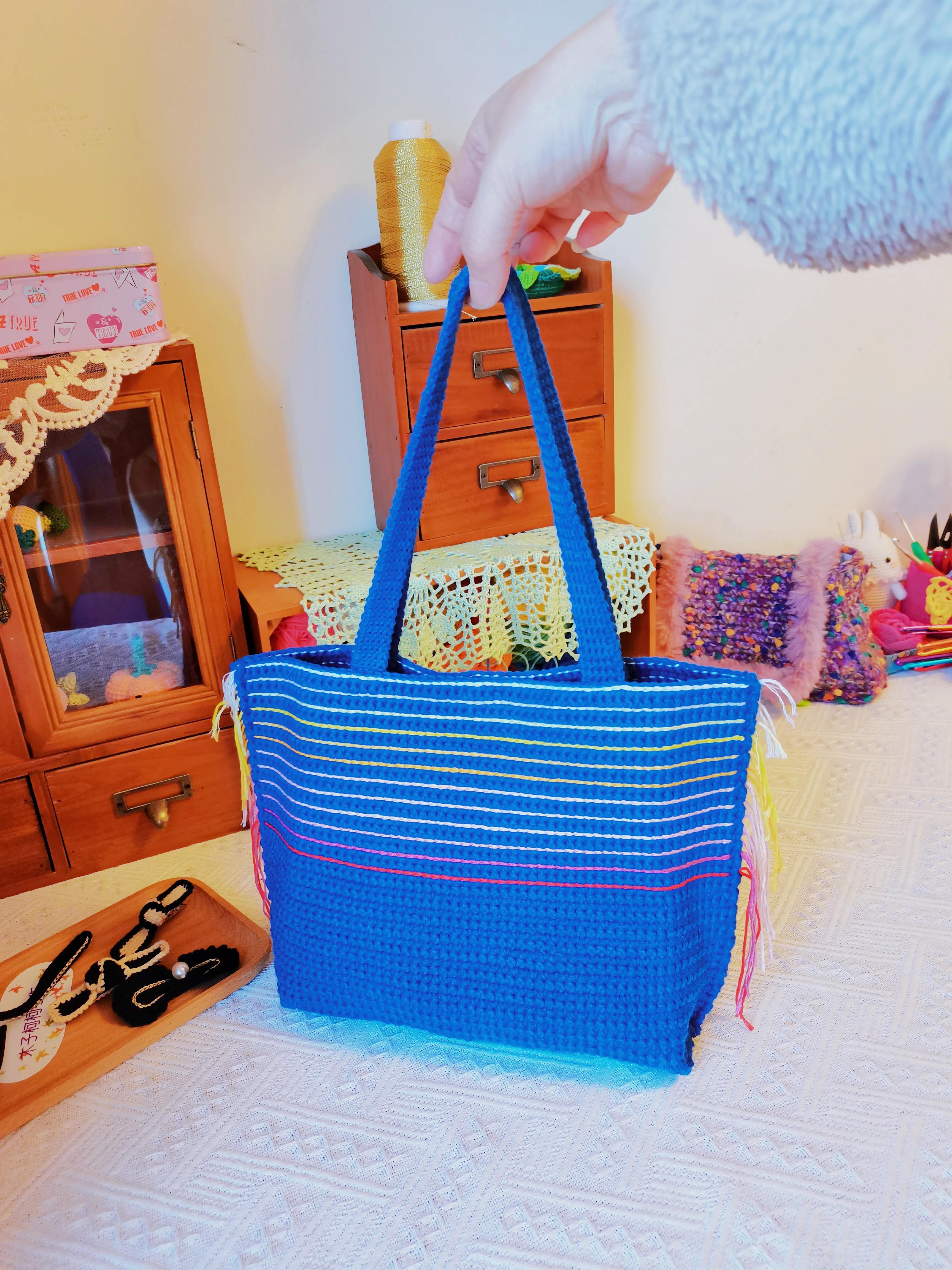 钩针编织小狗包包,公主包手拎包钩织教程