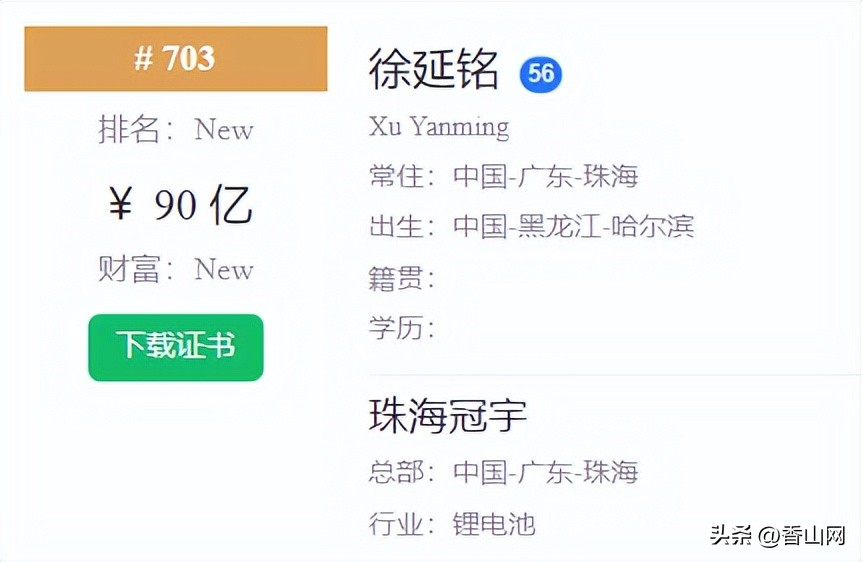 珠海富豪隐形富豪,中国广东珠海十大富豪