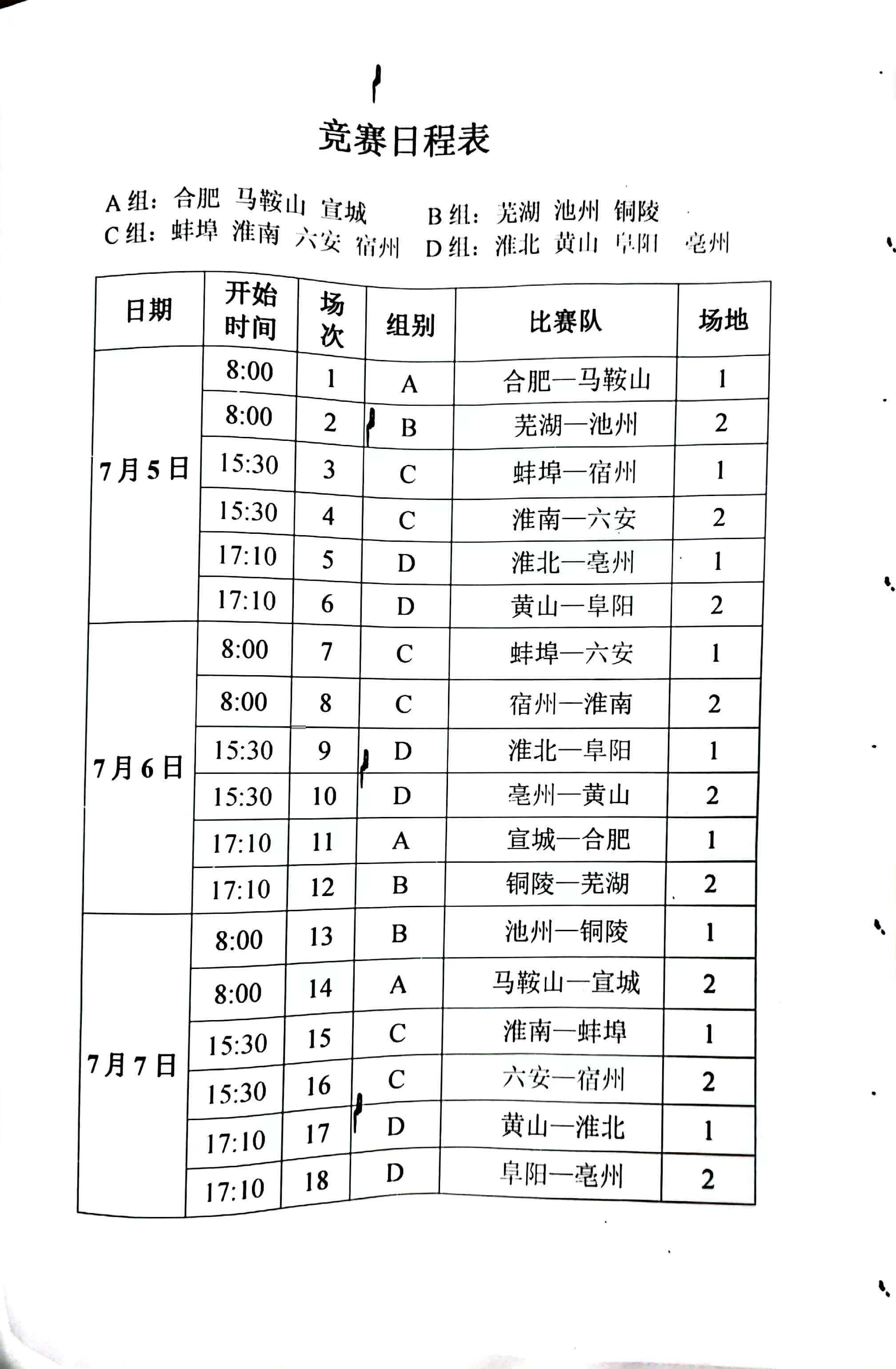 安徽省第十五届足球赛u17,安徽省省运会足球u17决赛