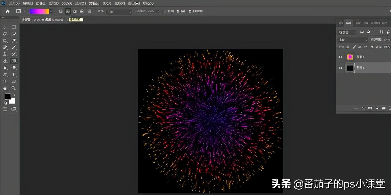 ps中怎样把烟花放大,ps如何快速弄烟花