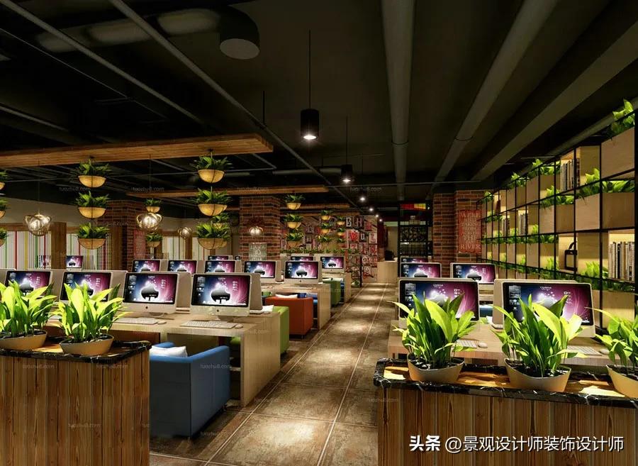 网咖网吧设计案例效果图,网吧设计效果图