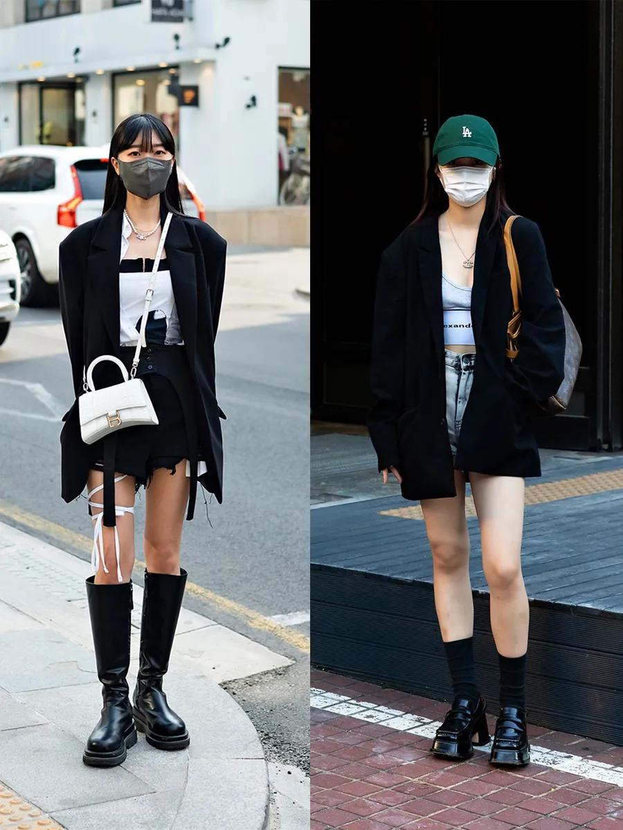 韩系ins高级感西装外套穿搭,跟着韩国博主学穿搭技巧