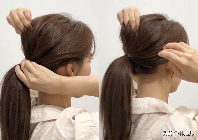 杨幂蓬松高马尾教程,杨幂双马尾编发教程刘诗诗