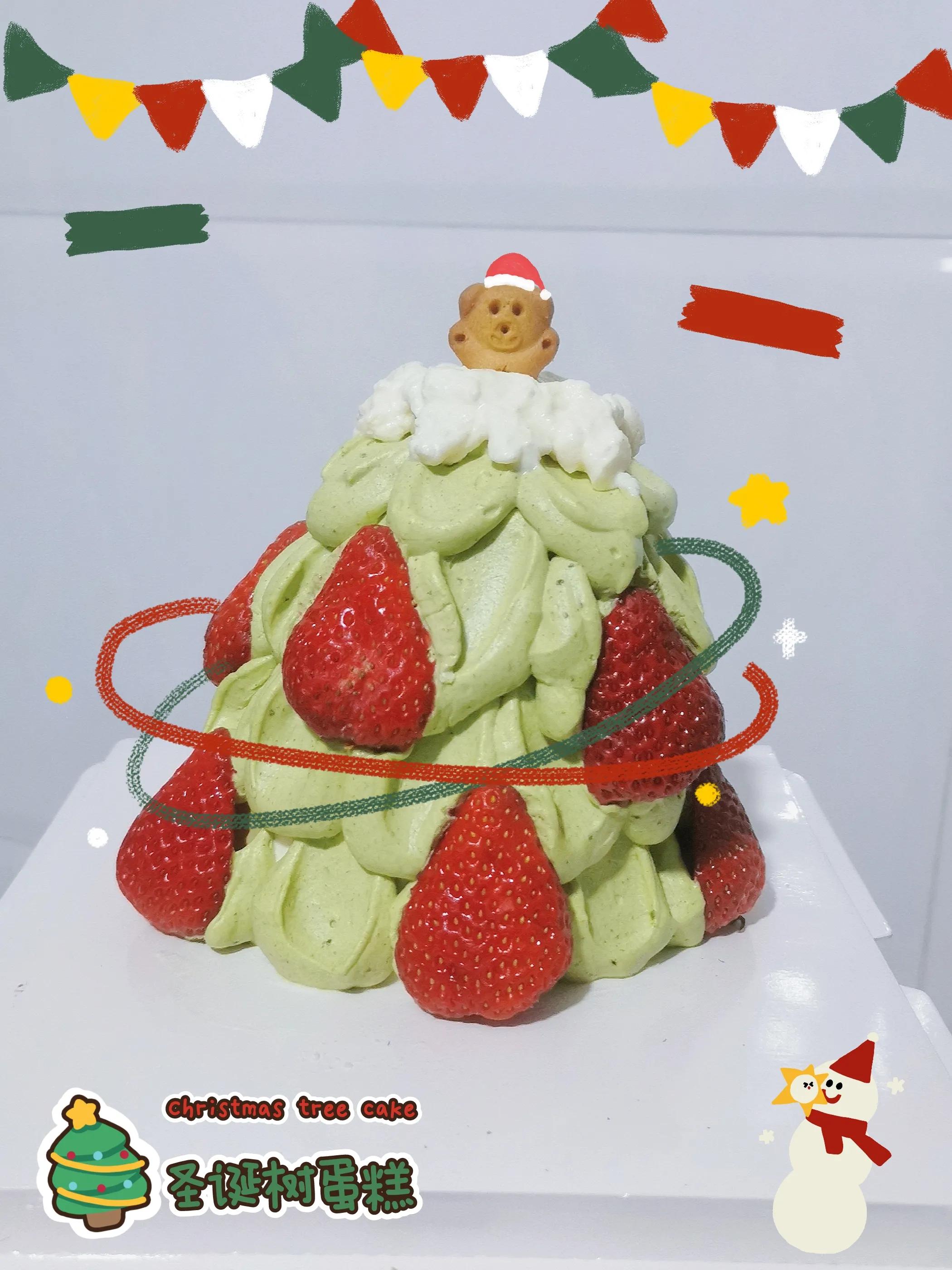 草莓蛋糕圣诞树,圣诞节草莓圣诞树蛋糕