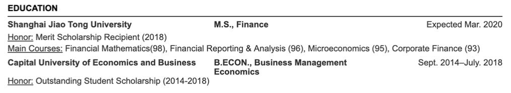 用什么模板做英文简历,大学生英文简历模板