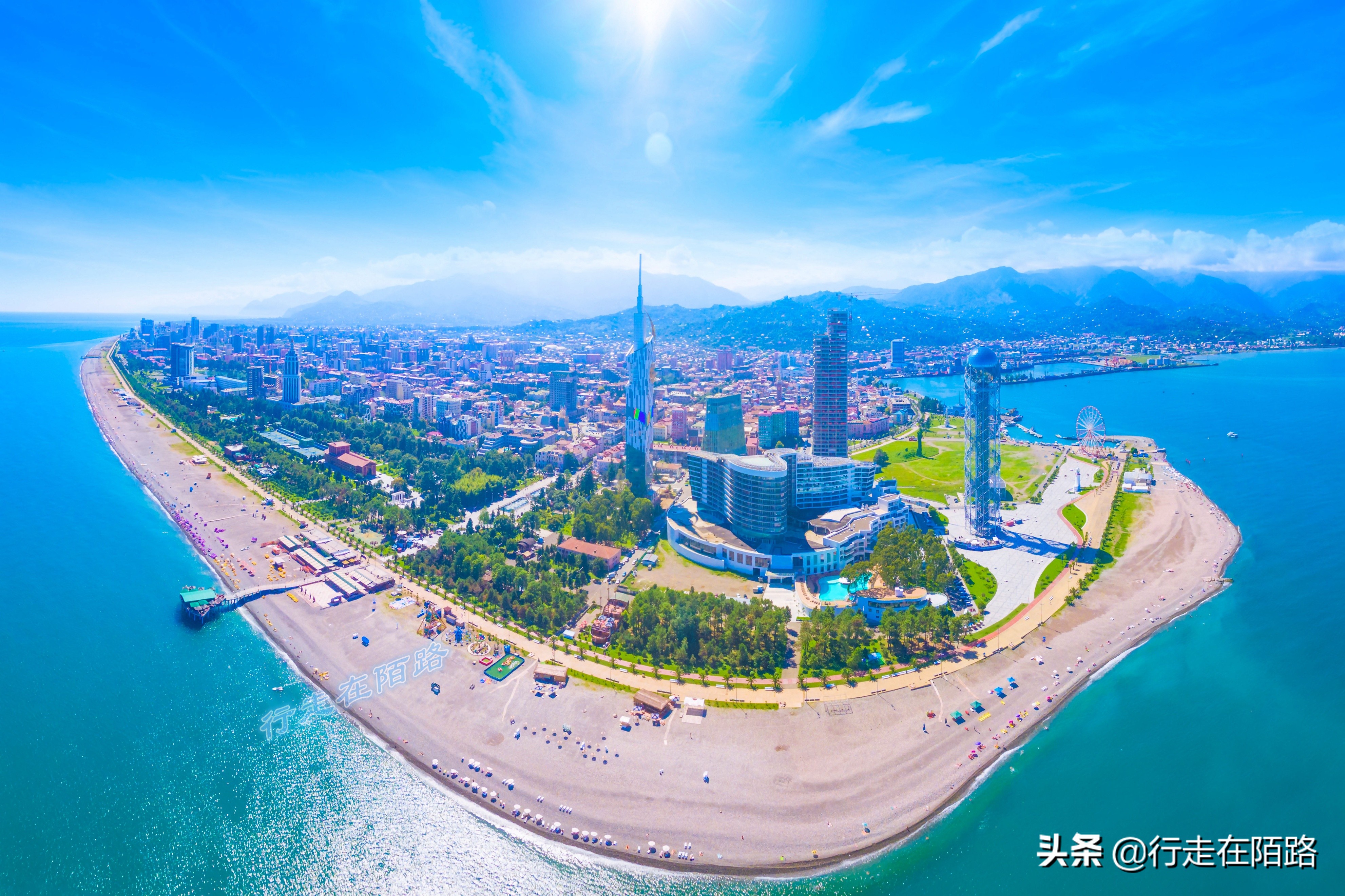 格鲁吉亚城市风景,格鲁吉亚黑海边的旅游胜地