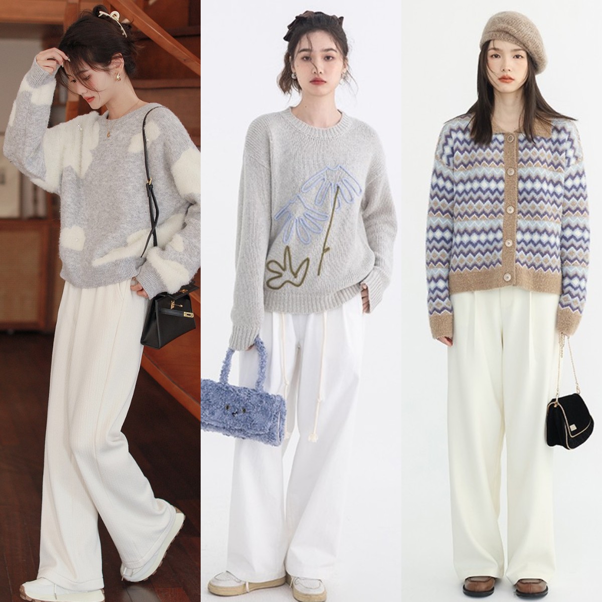 白色运动裤束脚怎么搭配上衣冬天,冬天白色休闲裤搭什么上衣最好看