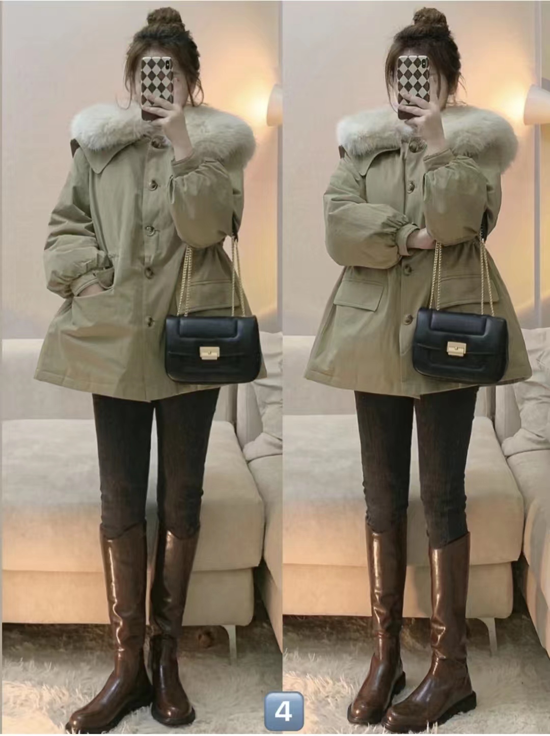 好穿又好搭时尚长筒宽靴,棕色长筒靴子女2022爆款洋气气质